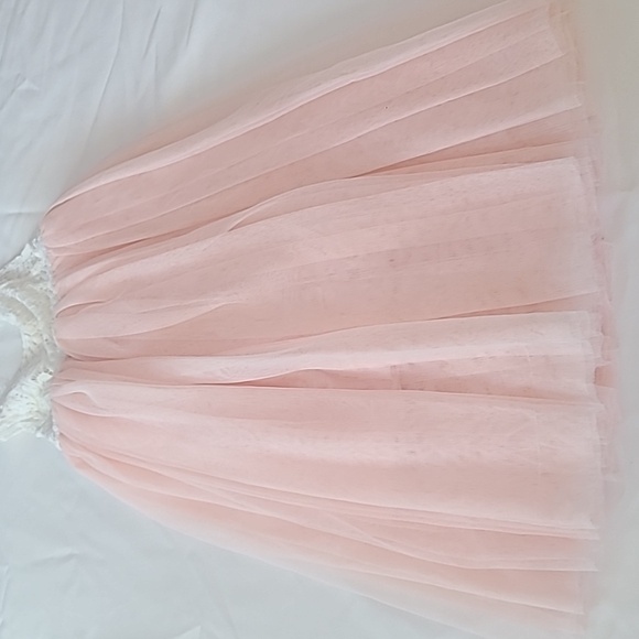 🐰 2 Bunnies Girls Dress, size 2T, Lace and Tulle, white and peach color - Picture 4 of 6